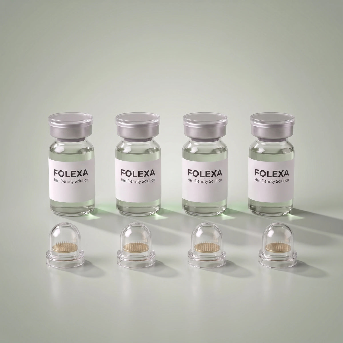 Folexa ampullen met de micro-naaldkopjes ernaast